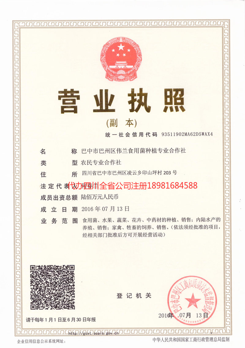 南通南通伟兰食用菌种植专业合作社